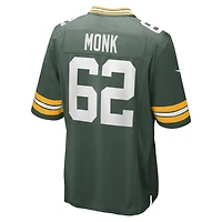 Maillot de match Nike Jacob Monk Green Bay Packers pour homme