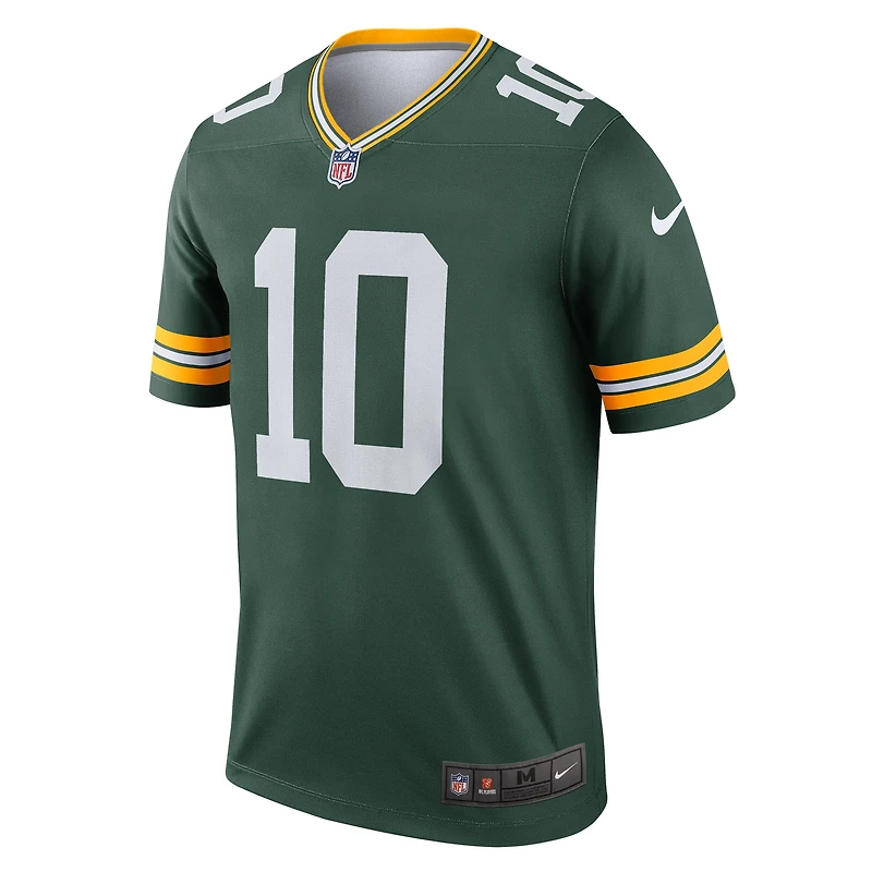 Haut Nike Jordan Love Green pour homme, joueur légendaire des Packers de Bay