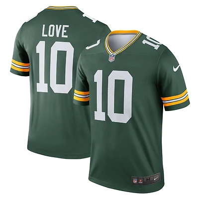 Haut Nike Jordan Love Green pour homme, joueur légendaire des Packers de Bay