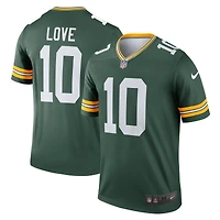 Haut Nike Jordan Love Green pour homme, joueur légendaire des Packers de Bay