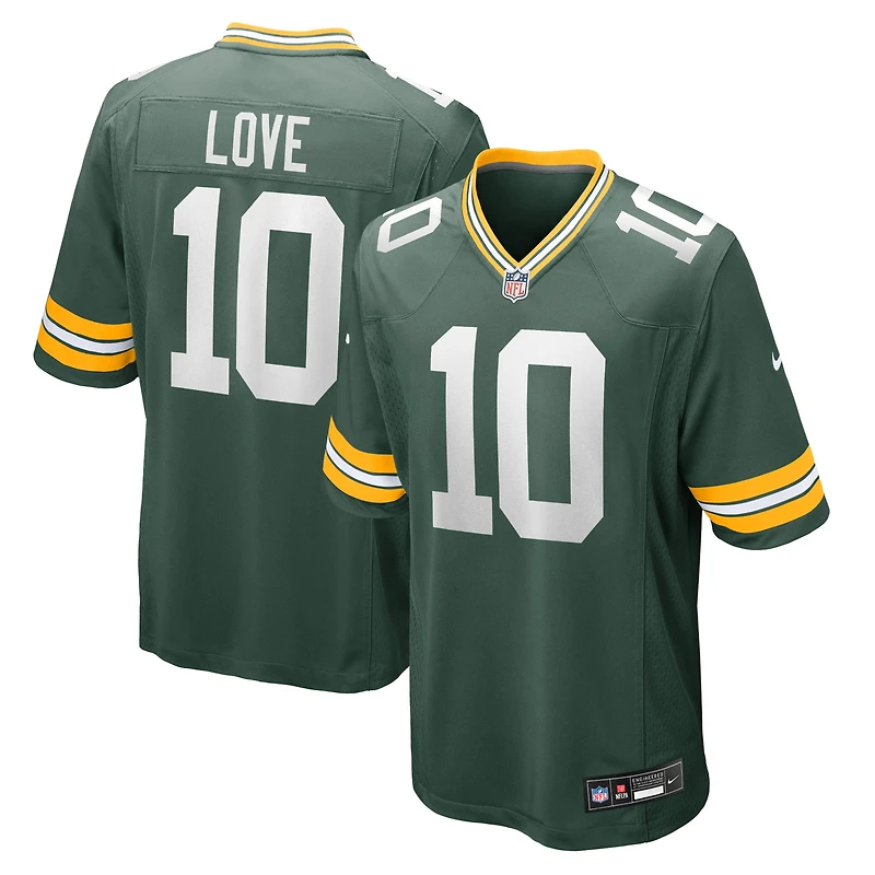 Men's Nike Jordan Love White Green Bay Packers Game Jersey