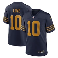 Maillot Nike Jordan Love bleu marine pour homme des Packers de Green Bay, édition 1923