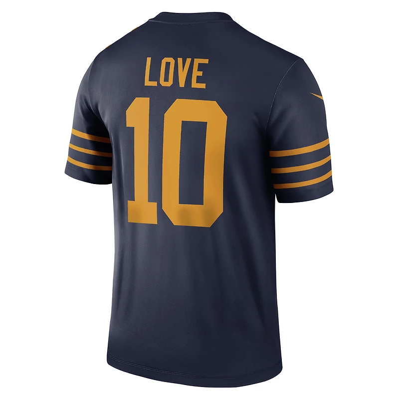 Men's Nike Jordan Love Navy Green Bay Packers The 1923 Classic Legend Player Dri-FIT Top