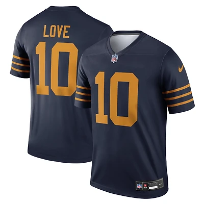 Men's Nike Jordan Love Navy Green Bay Packers The 1923 Classic Legend Player Dri-FIT Top
