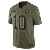 Maillot Nike Jordan Love Olive Green Bay Packers 2025 Salute to Service Limited pour homme