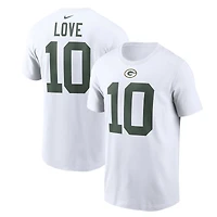Men's Nike Jordan Love  White Green Bay Packers Player Name & Number T-Shirt