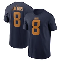 Men's Nike Josh Jacobs Navy Green Bay Packers Player Name & Number T-Shirt