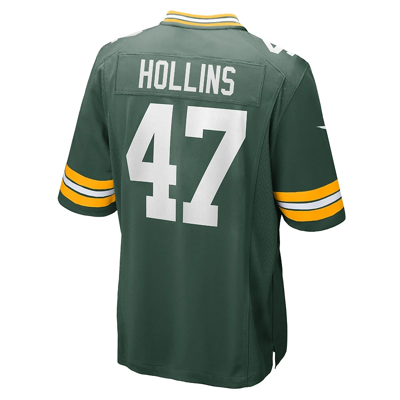 Homme Nike Justin Hollins Vert Green Bay Packers Home Game Player Jersey