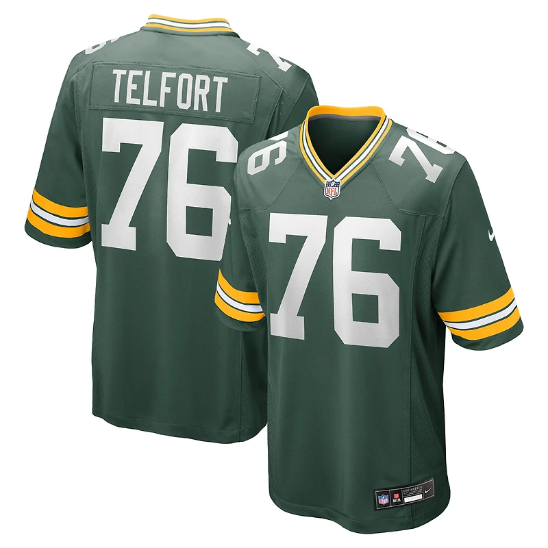 Maillot de match Nike Kadeem Telfort vert Green Bay Packers pour homme