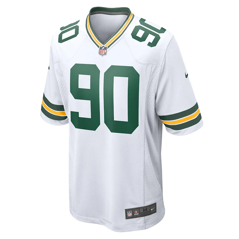 Maillot de match l'équipe Nike Lukas Van Ness pour hommes, blanc, Green Bay Packers