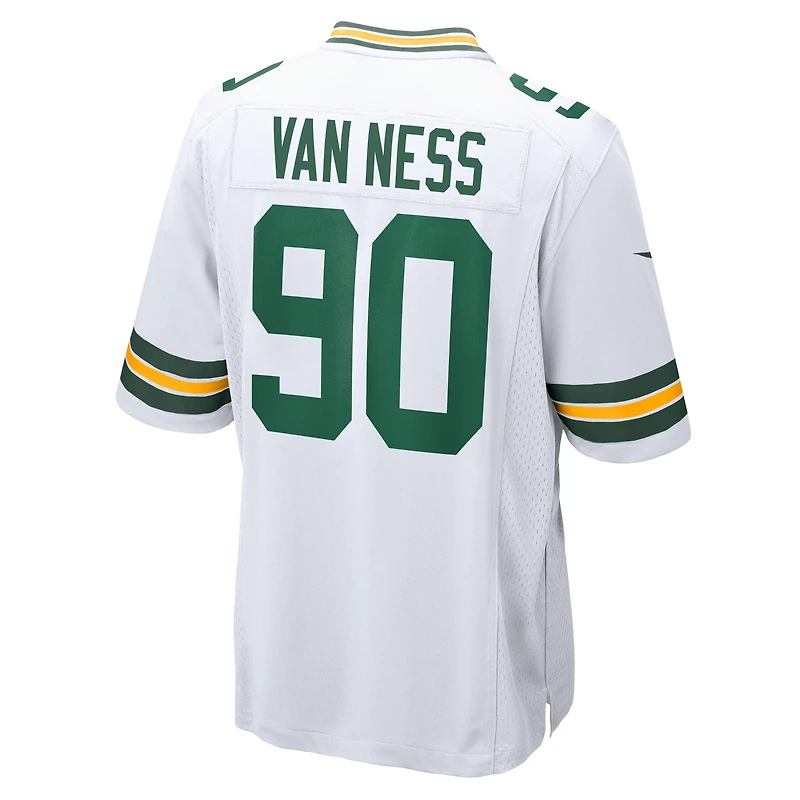Maillot de match l'équipe Nike Lukas Van Ness pour hommes, blanc, Green Bay Packers