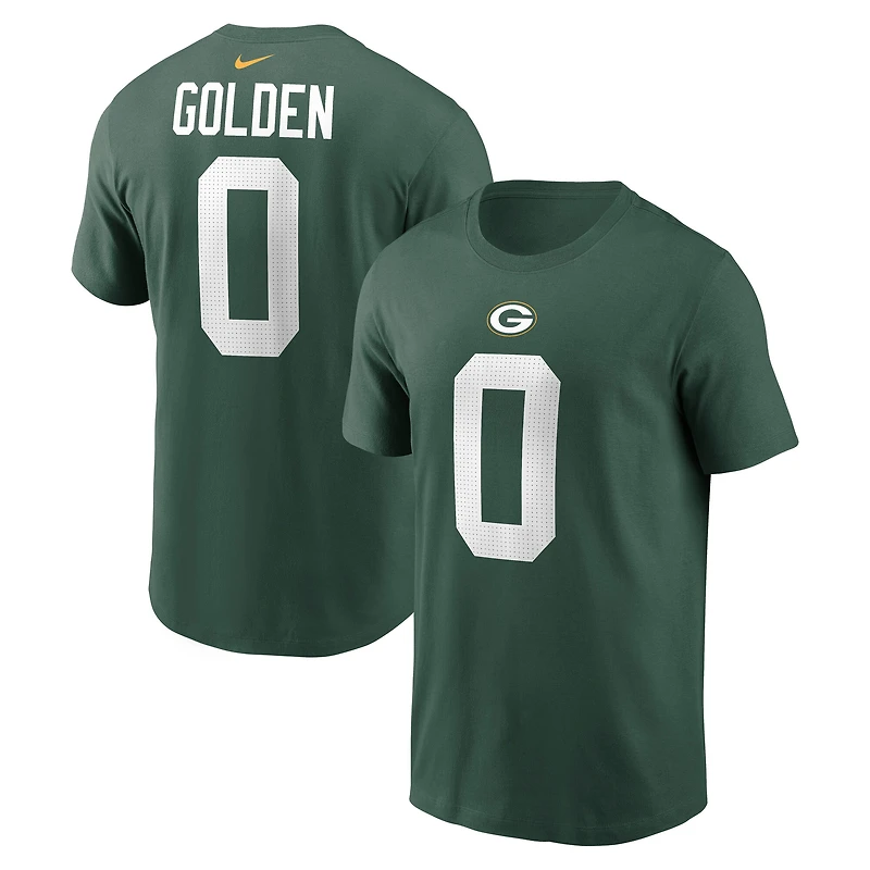 T-shirt Nike pour homme Matthew Golden Green Bay Packers avec nom et numéro