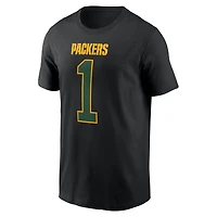 Men's Nike Micah Parsons Black Green Bay Packers Carbon Name & Number T-Shirt