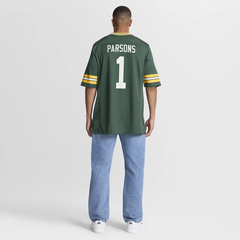 Men's Nike Micah Parsons White Green Bay Packers Game Player Jersey