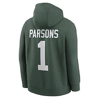 Men's Nike Micah Parsons Green Bay Packers Player Name & Number Fleece Hoodie