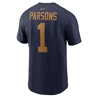T-shirt Nike Micah Parsons bleu marine pour homme, avec nom et numéro, des Packers de Green Bay, The 1923 Classic