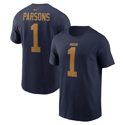T-shirt Nike Micah Parsons bleu marine pour homme, avec nom et numéro, des Packers de Green Bay, The 1923 Classic