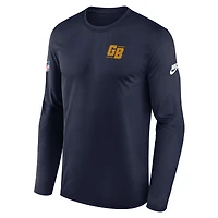 T-shirt à manches longues Nike Dri-FIT bleu marine pour homme avec petit logo Legend des Packers de Green Bay