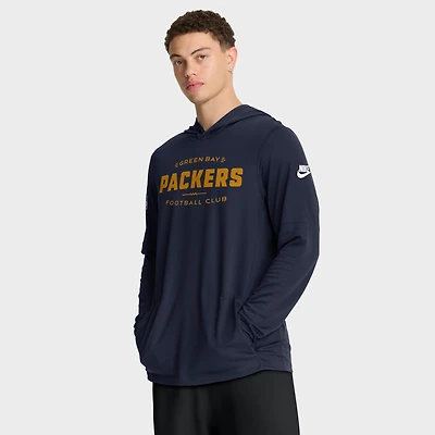 T-shirt à capuche manches longues Nike Dri-FIT bleu marine pour homme des Packers de Green Bay, The 1923 Classic Pass Accuracy
