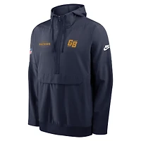 Men's Nike Navy Green Bay Packers The 1923 Classic Sideline Half-Zip Anorak Jacket