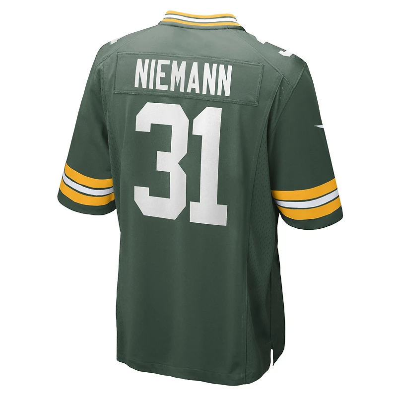 Maillot Nike Nick Niemann vert pour homme, équipe des Green Bay Packers