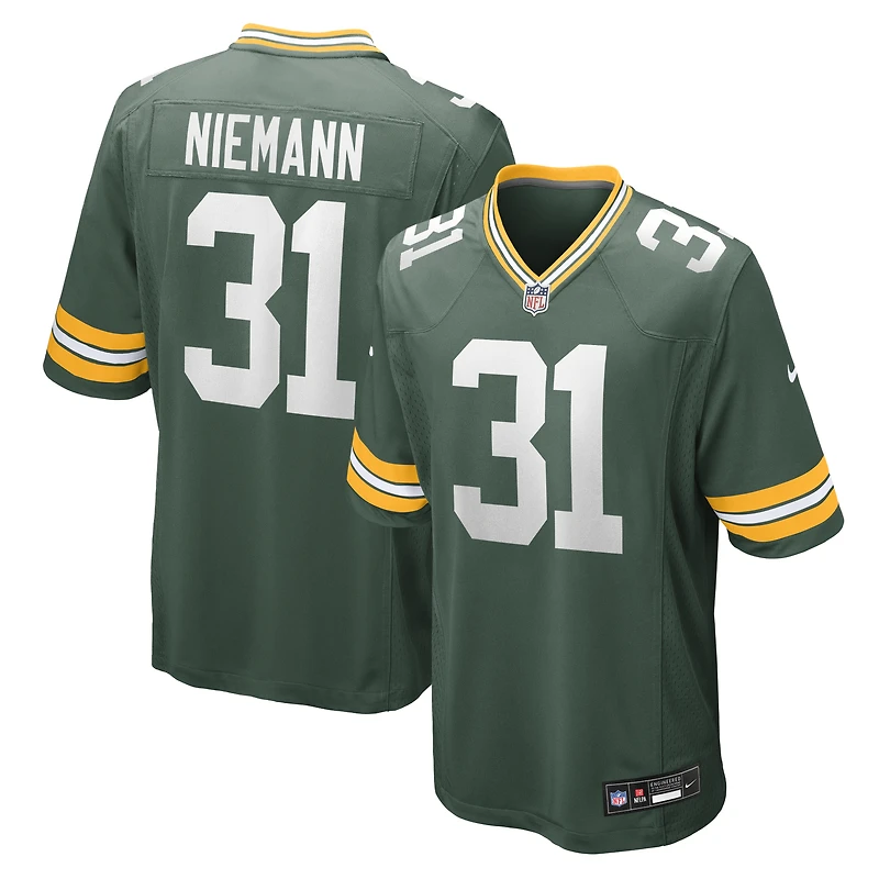 Maillot Nike Nick Niemann vert pour homme, équipe des Green Bay Packers