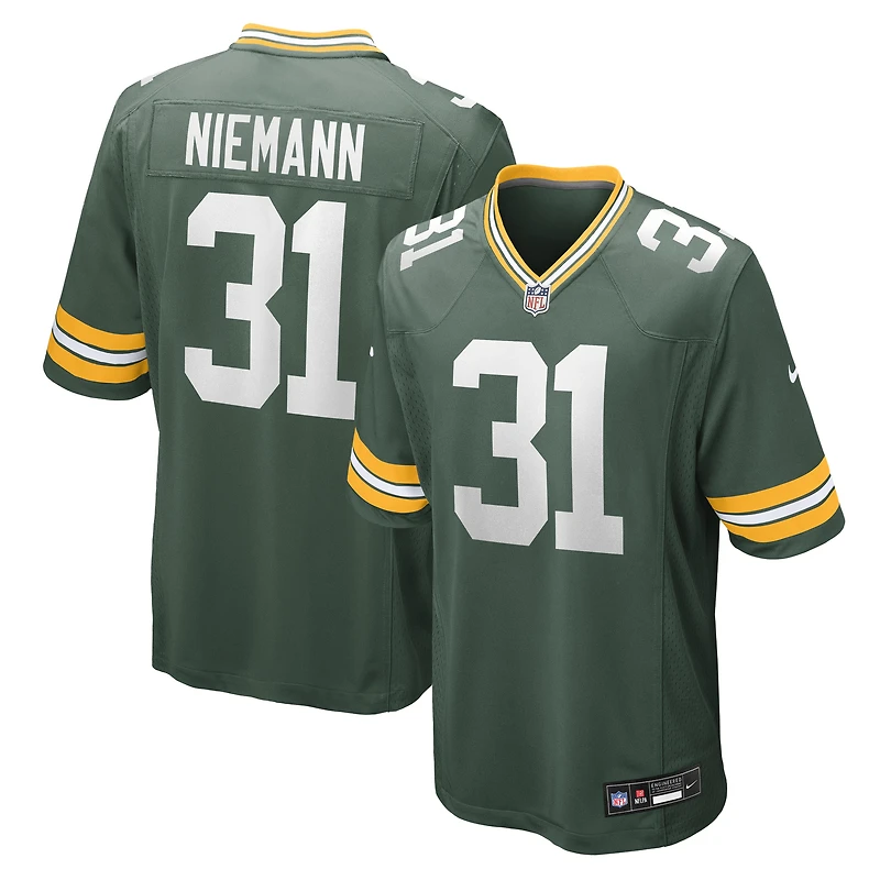 Maillot Nike Nick Niemann vert pour homme, équipe des Green Bay Packers