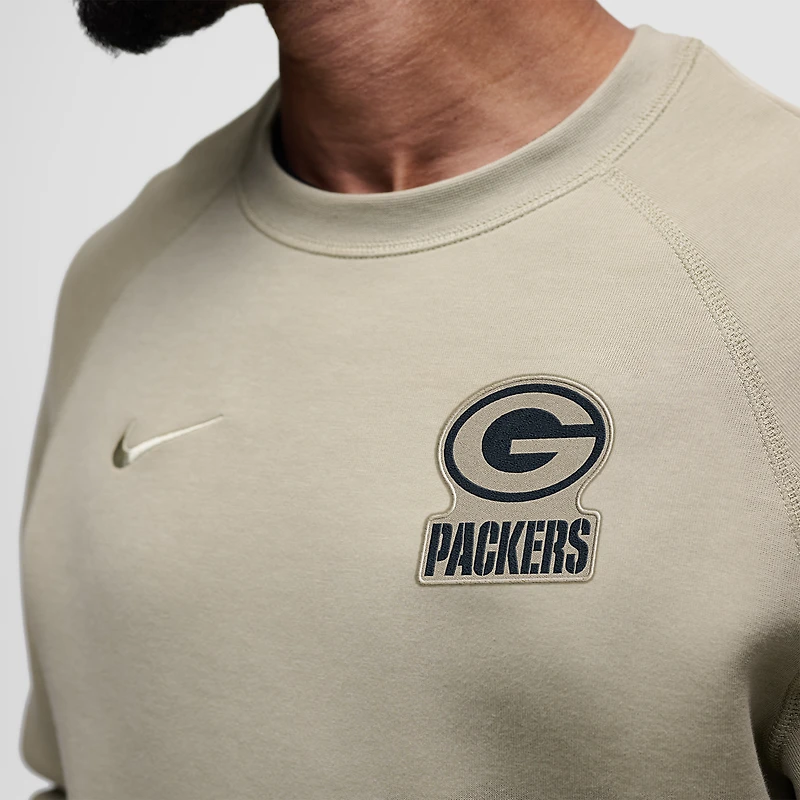 Men's Nike Olive Green Bay Packers Tech Fleece Raglan Sweatshirt