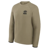 Men's Nike Olive Green Bay Packers Tech Fleece Raglan Sweatshirt