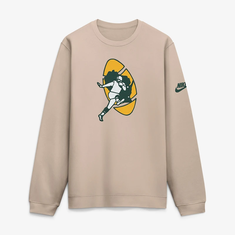 Men's Nike Sand Green Bay Packers Formation Rewind Club Pullover Sweatshirt
