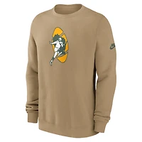 Men's Nike Tan Green Bay Packers Swing Pass Rewind Club Pullover Sweatshirt