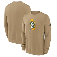 Men's Nike Tan Green Bay Packers Swing Pass Rewind Club Pullover Sweatshirt