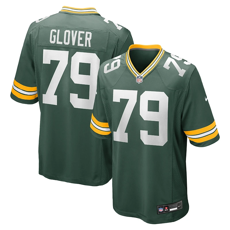 Maillot de match Nike Travis Glover Green Bay Packers pour homme