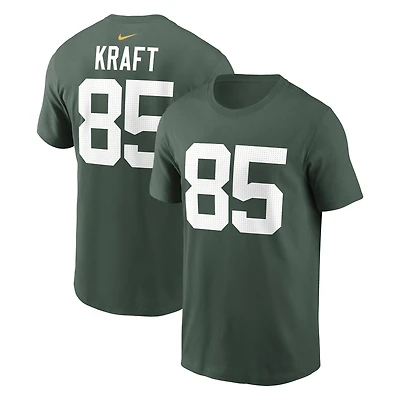 T-shirt Nike Tucker Kraft vert pour homme avec nom et numéro de joueur des Green Bay Packers