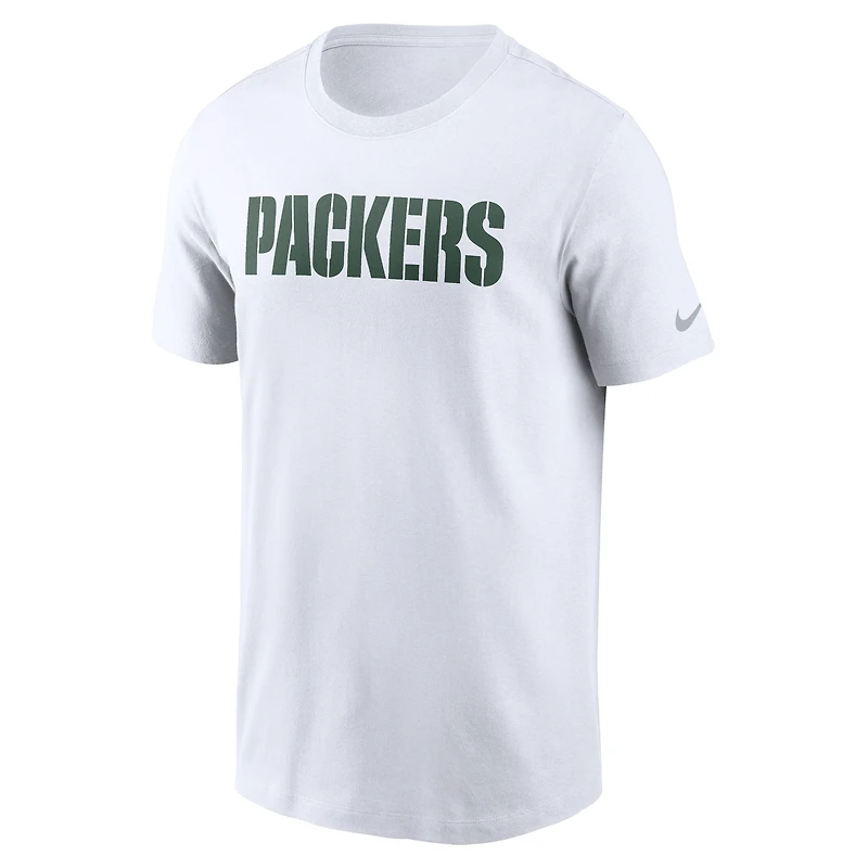 Men's Nike Green Bay Packers Primetime Wordmark Essential T-Shirt