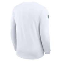 Men's Nike White Green Bay Packers Sideline Coach UV Dri-FIT Long Sleeve Shirt