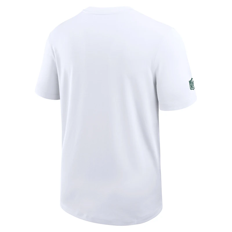 T-shirt d'entraîneur Nike Green Bay Packers blanc Sideline UV Dri-Fit pour homme