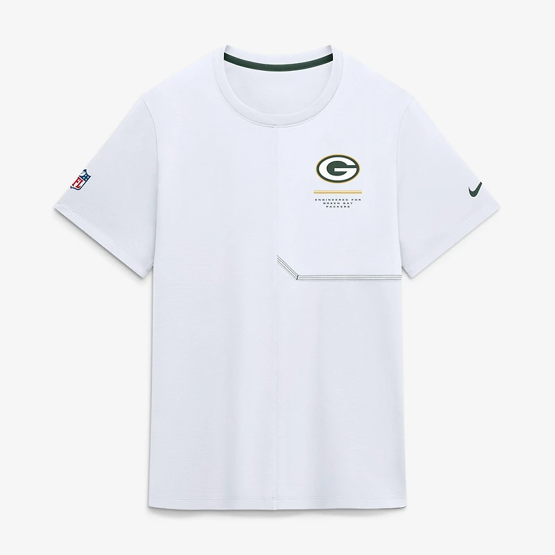Men's Nike  White Green Bay Packers Sideline UV Dri-FIT Coaches Shirt