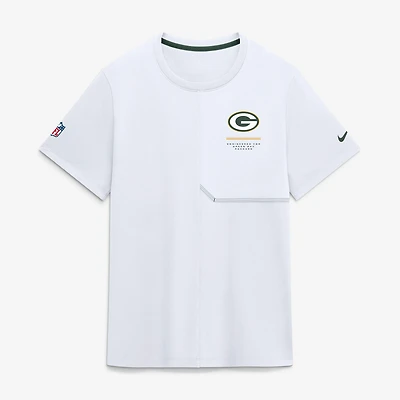 Men's Nike  White Green Bay Packers Sideline UV Dri-FIT Coaches Shirt