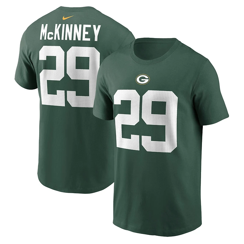 T-shirt Nike Xavier McKinney bleu marine pour homme, The 1923 Classic Name & Number des Green Bay Packers