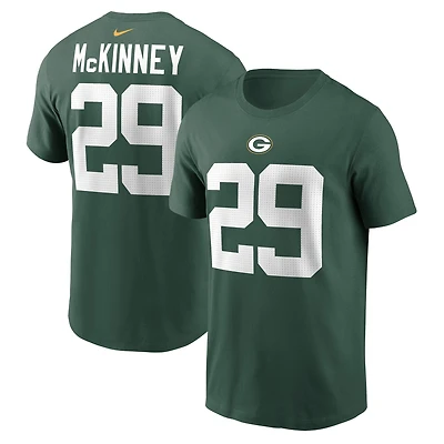 T-shirt Nike Xavier McKinney bleu marine pour homme, The 1923 Classic Name & Number des Green Bay Packers