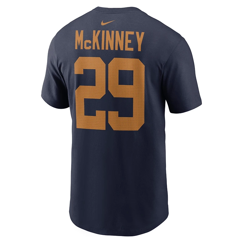Men's Nike Xavier McKinney Navy Green Bay Packers The 1923 Classic Name & Number T-Shirt