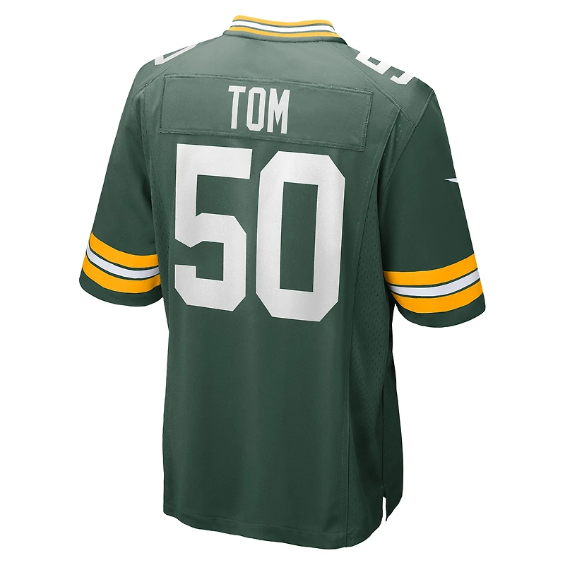 Maillot de joueur match Nike Zach Tom Green des Bay Packers pour homme