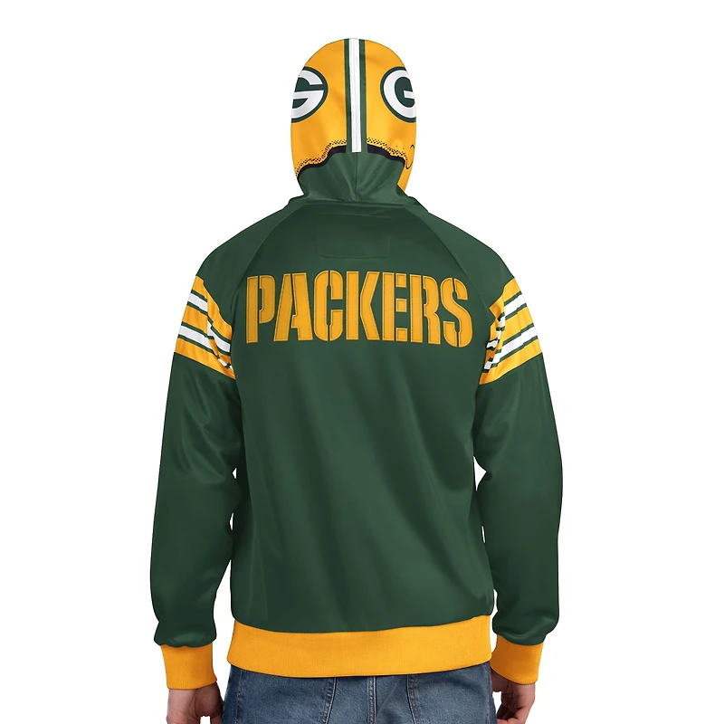 Men's Pro Player Green/Gold Green Bay Packers Helmet Full-Zip Hooded Track Jacket