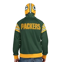 Men's Pro Player Green/Gold Green Bay Packers Helmet Full-Zip Hooded Track Jacket