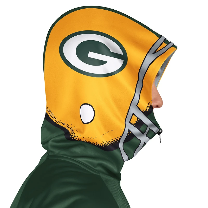 Men's Pro Player Green/Gold Green Bay Packers Helmet Full-Zip Hooded Track Jacket