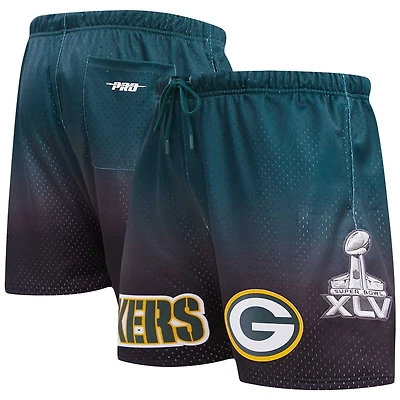 Short en maille ombré Pro Standard pour hommes, noir/vert, Green Bay Packers
