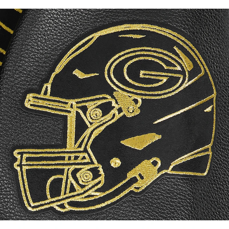 Men's Pro Standard Black Green Bay Packers Full-Zip Varsity Jacket
