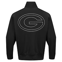 Men's Pro Standard Black Green Bay Packers Paint The City Twill Full-Zip Jacket