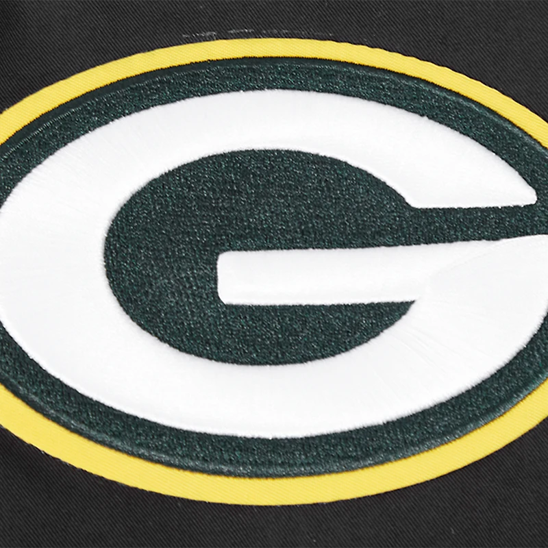 Men's Pro Standard Black Green Bay Packers Paint The City Twill Full-Zip Jacket
